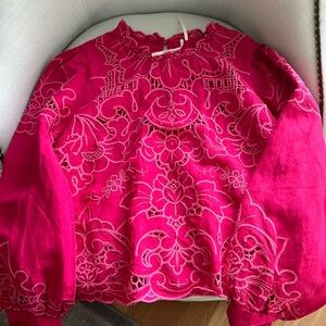 Pink flower blouse